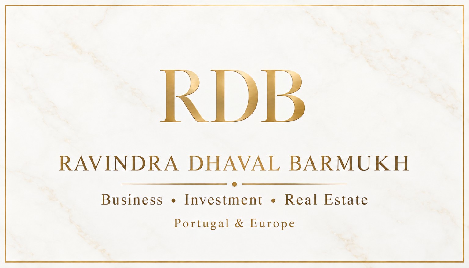 RDB framed brand banner for business investment and real estate in Portugal and Europe